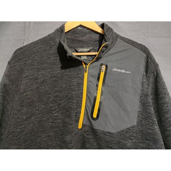 Eddie Bauer Jacket Mens XL Cloud Fleece 1/4 Zip Performance Pullover Zip Pocket - Picture 1 of 4